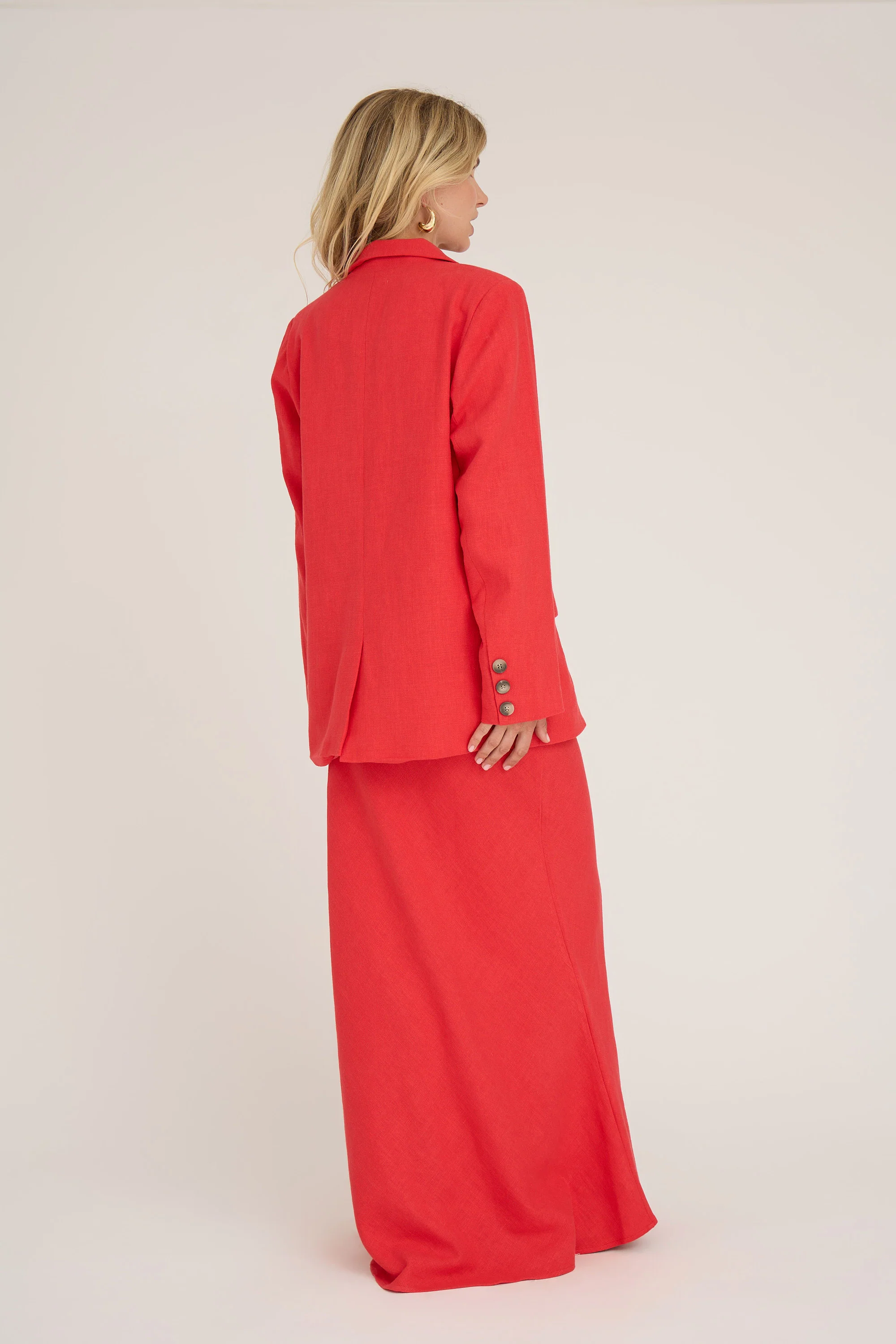 A-View Annali linen blazer red - Image 3