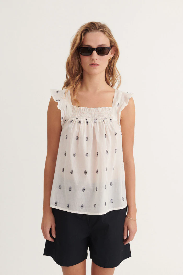 Basic Apparel Ada Top 705 whisper white / Sky captain - Image 2