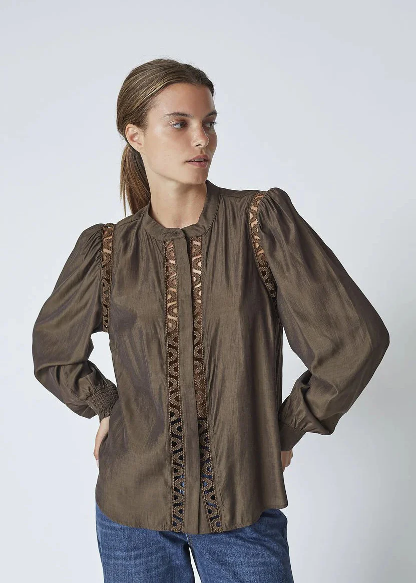 Co'Couture AilaCC Lace Shirt Mocca