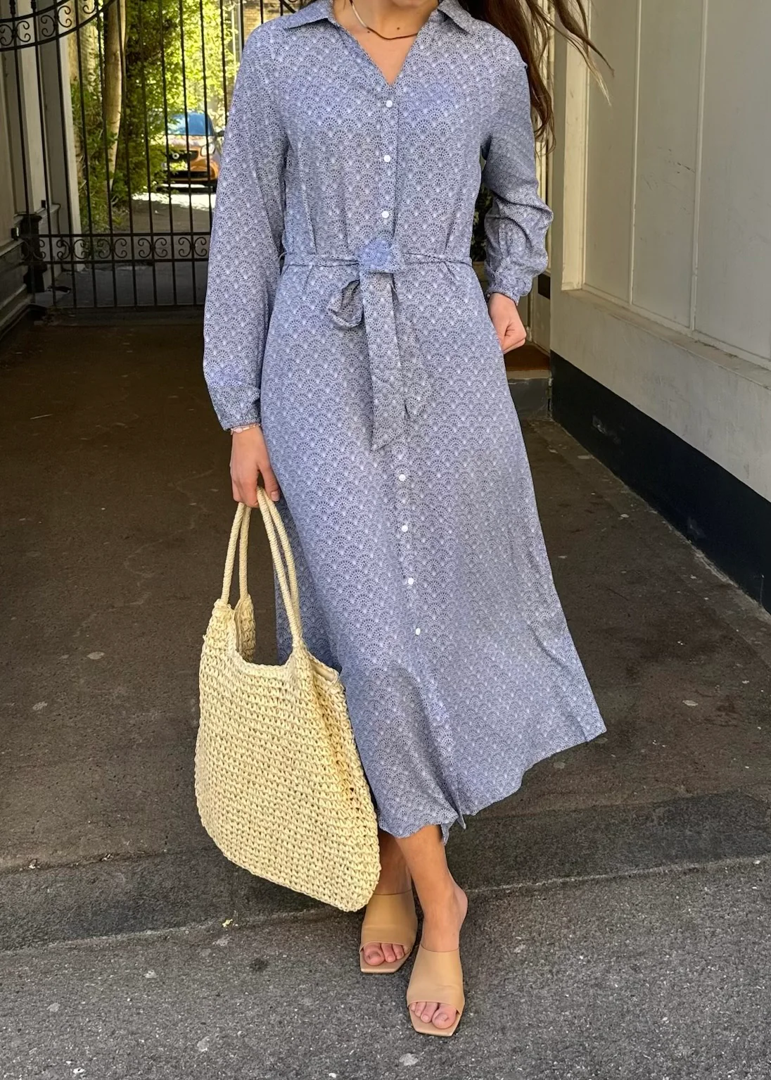 Part Two ArlindaPW Dress Blue Wallpaper Print