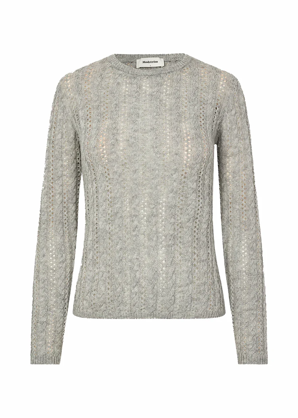 Modström HowieMD cable o-neck Grey Melange