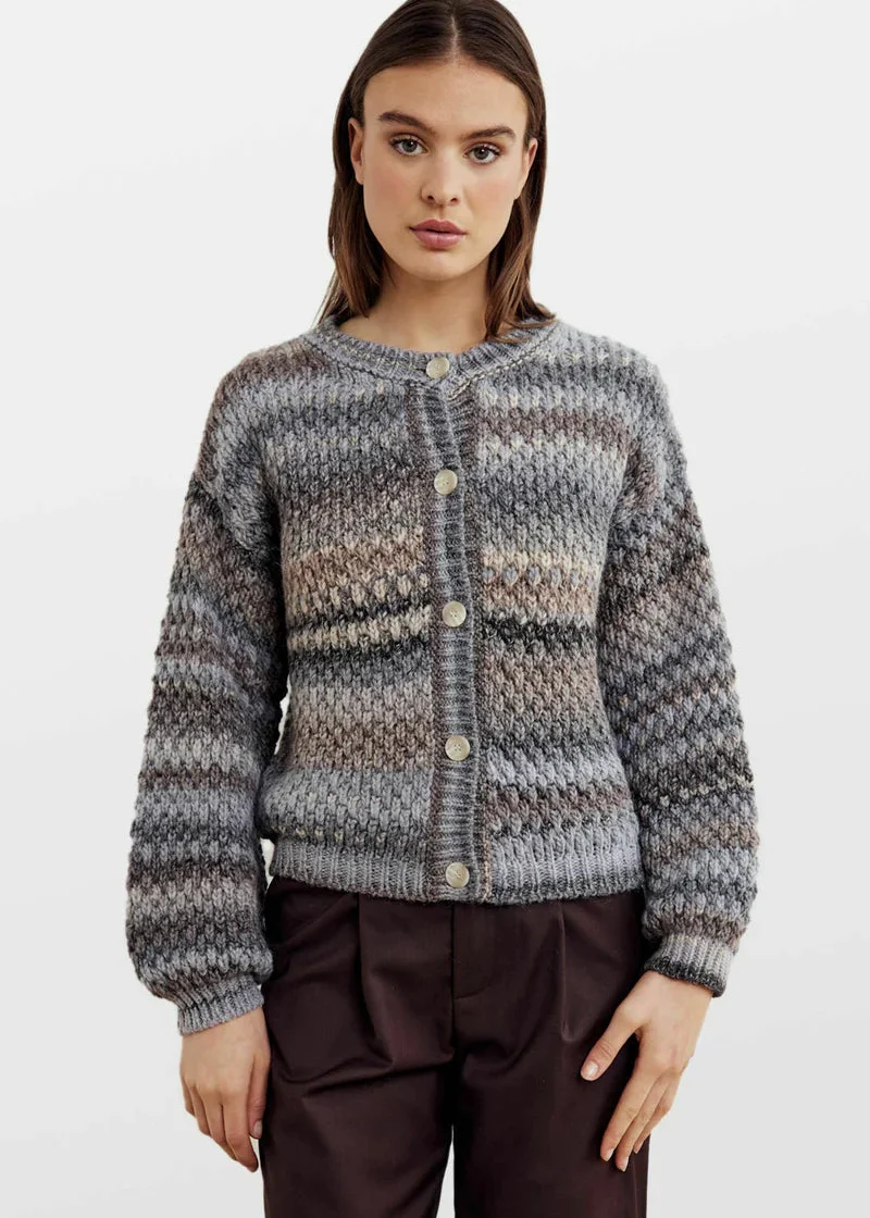 Noella Kae Knit Cardigan Light Grey Mix