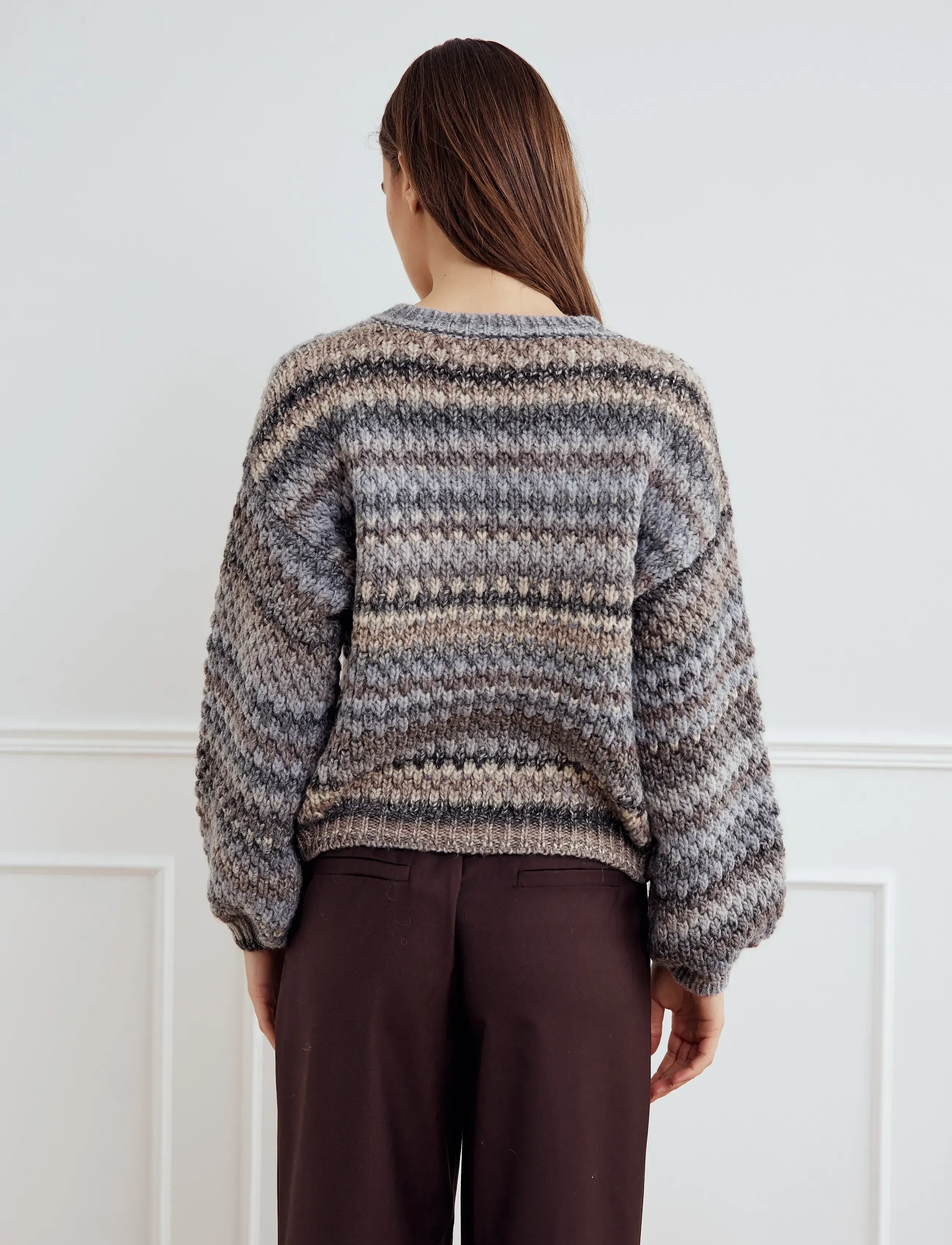 Noella Kae Knit Cardigan Light Grey Mix - Image 2