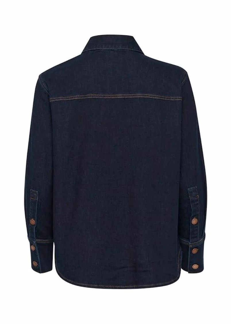 My Essential Wardrobe LaraMW 115 Shirt Dark Blue Un-Wash - Image 2