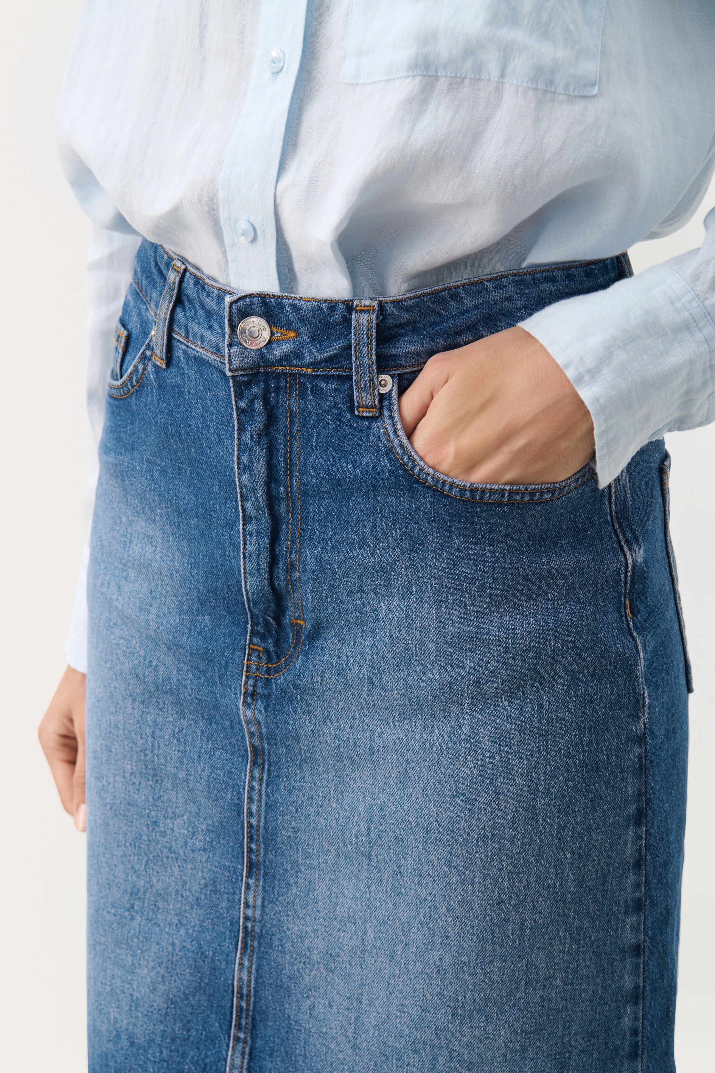 Part Two LejaPW Skirt Medium Blue Denim - Image 6
