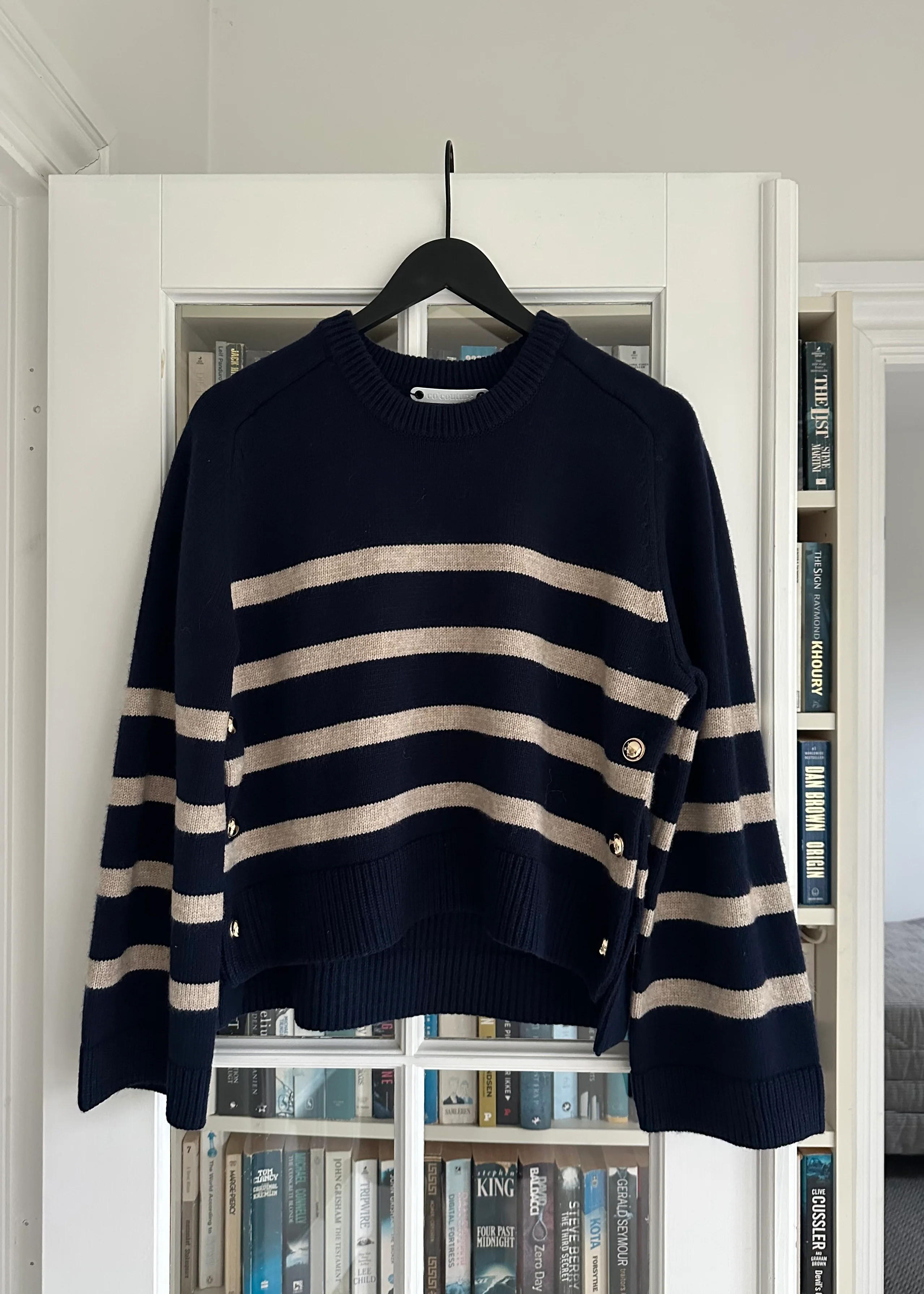 Co'Couture MajaCC O-Button Stripe Knit navy