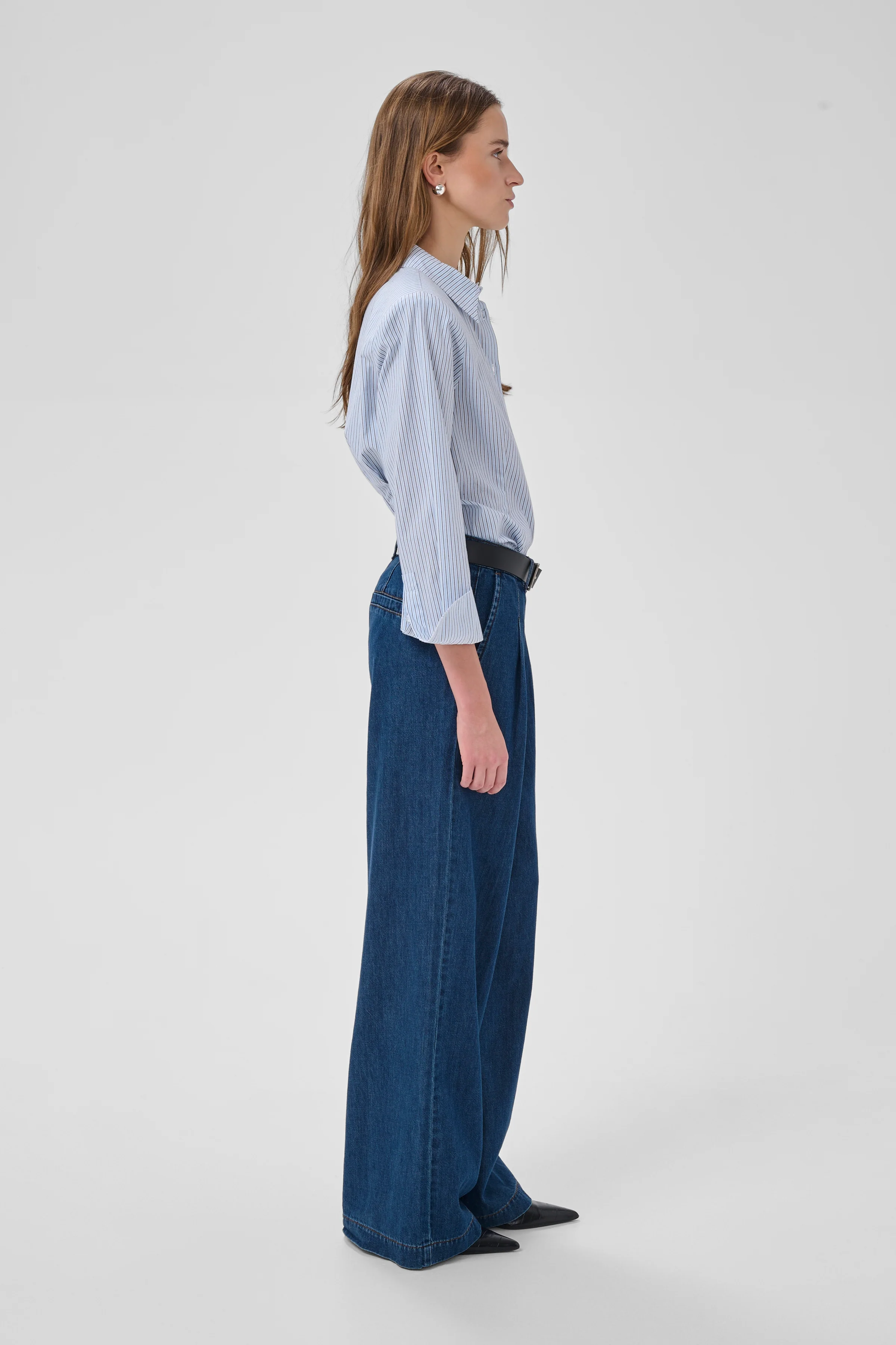 My Essential Wardrobe MWZito 171 High Wide Pant Medium Blue Wash - Image 5