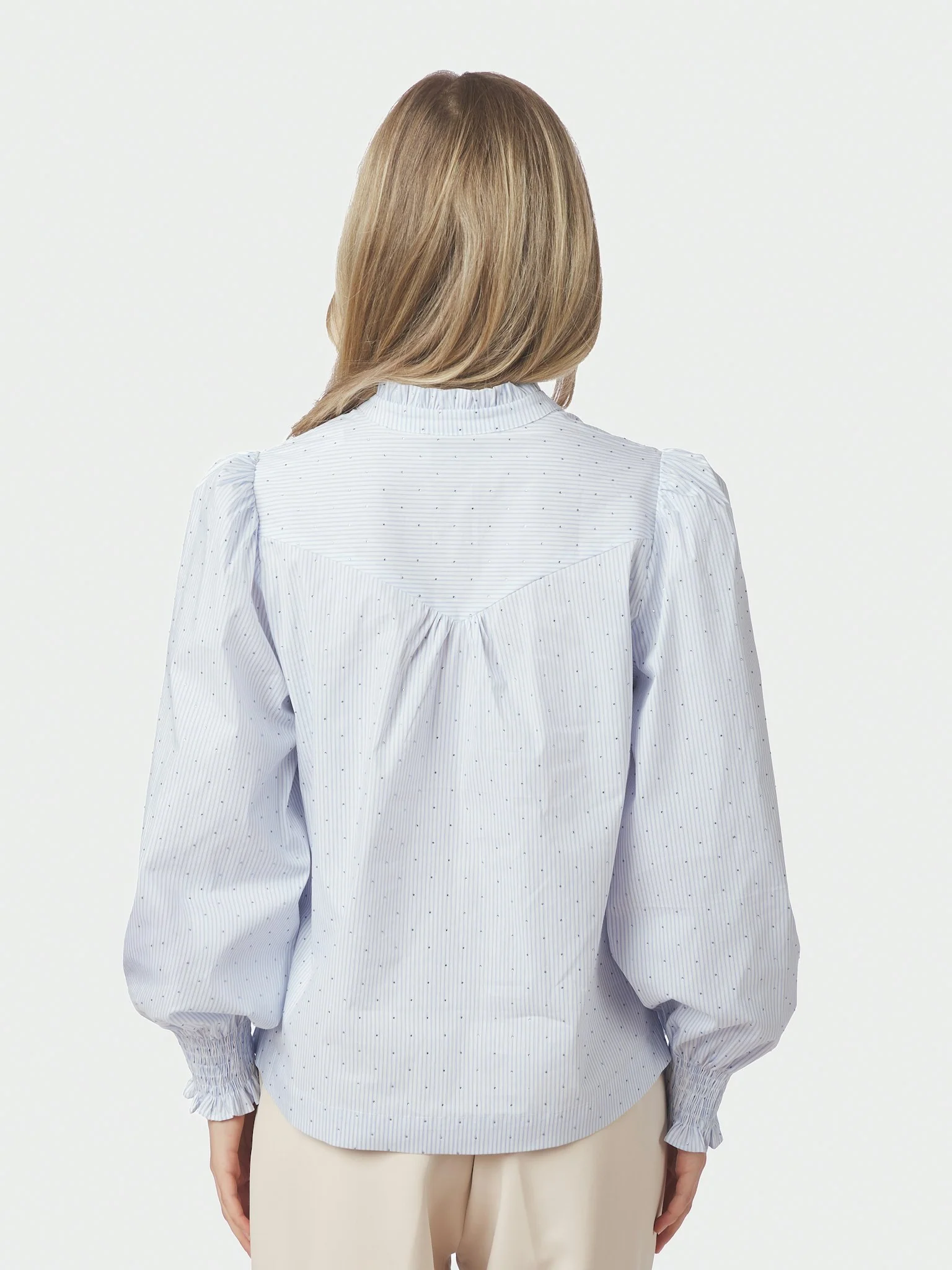 Neo Noir Astrida Stripe Stone Blouse Light Blue - Image 4