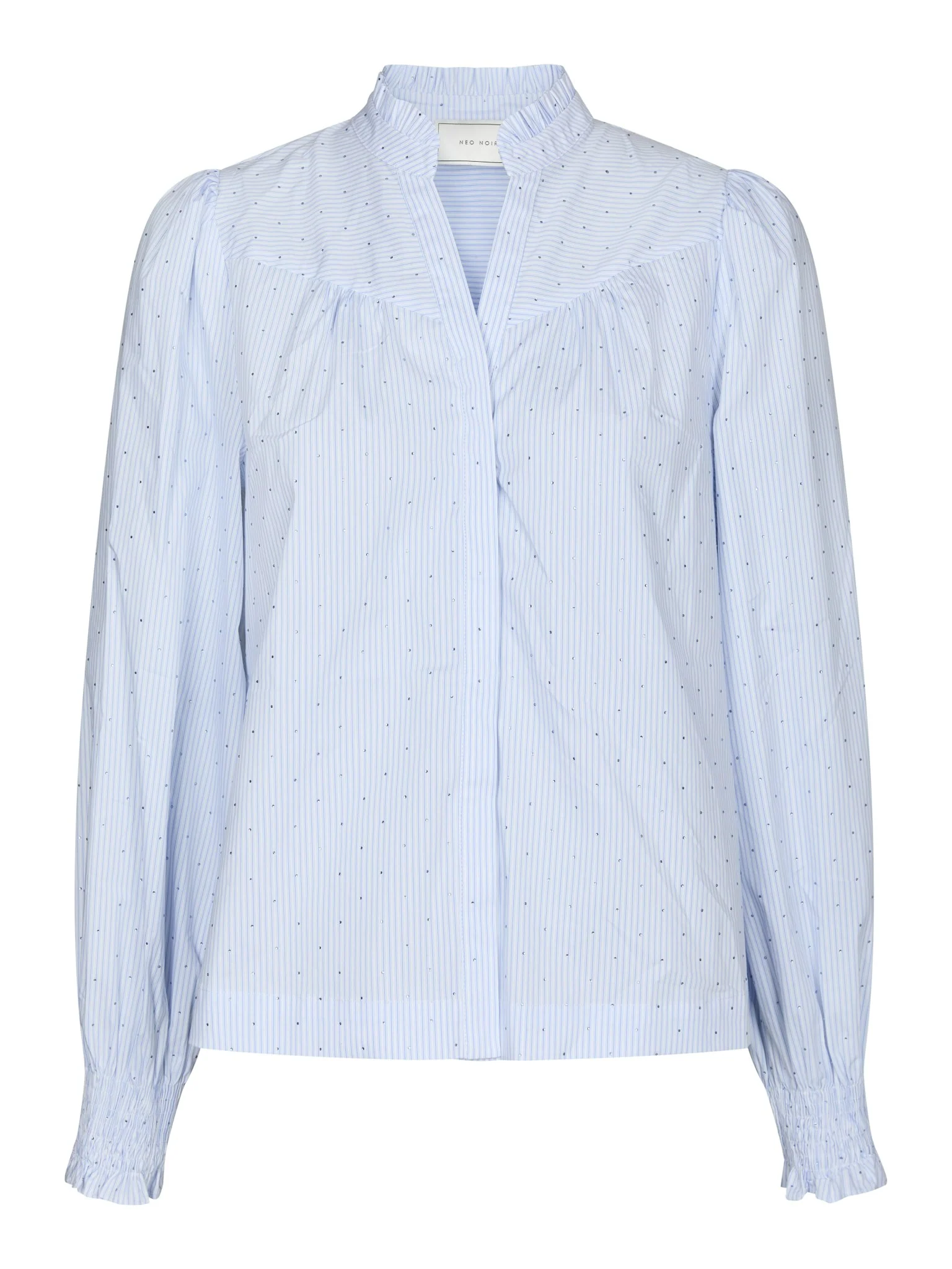 Neo Noir Astrida Stripe Stone Blouse Light Blue - Image 7