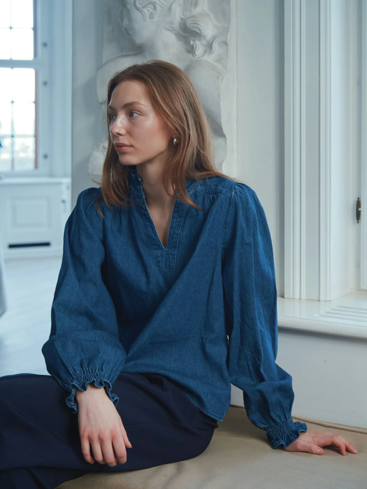 Neo Noir Emmeline Denim Blouse Blue - Image 4
