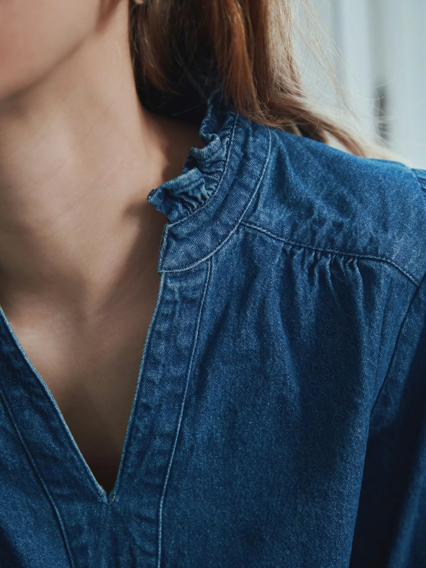 Neo Noir Emmeline Denim Blouse Blue - Image 5