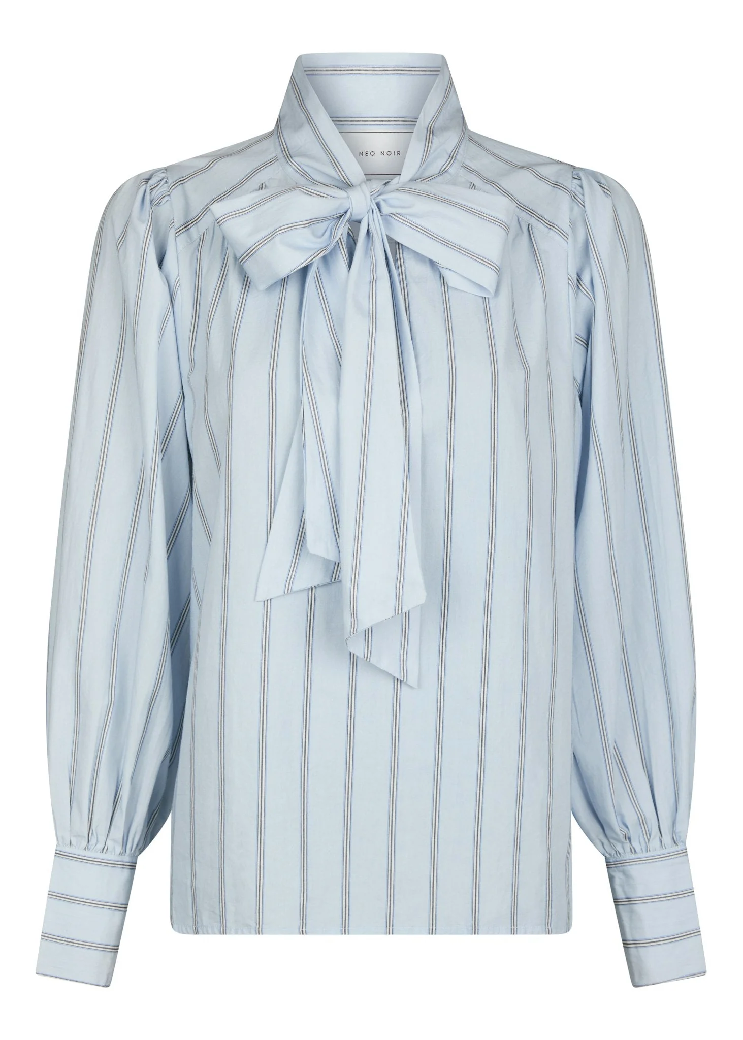 Neo Noir Jaz Bow Stripe Blouse Light Blue