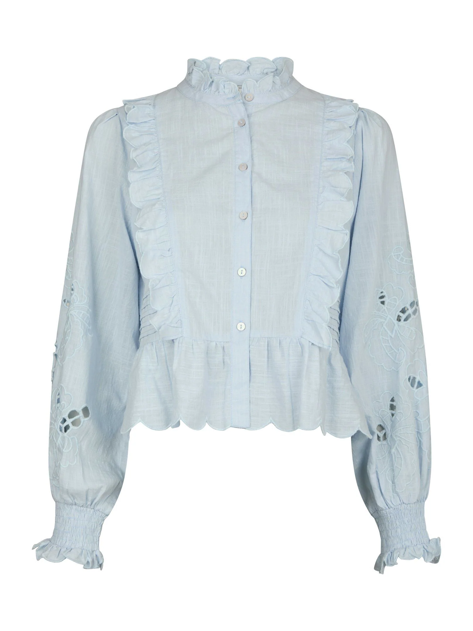 Neo Noir Petrine Embroidery Blouse Light blue - Image 4
