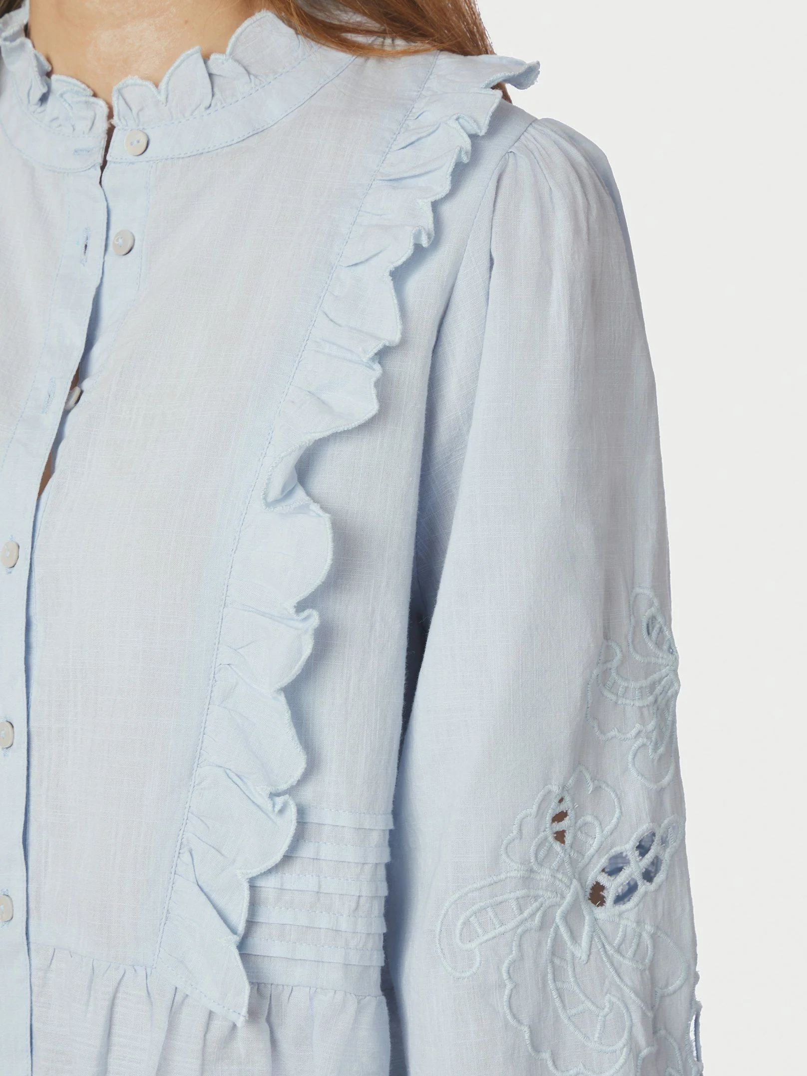 Neo Noir Petrine Embroidery Blouse Light blue - Image 8