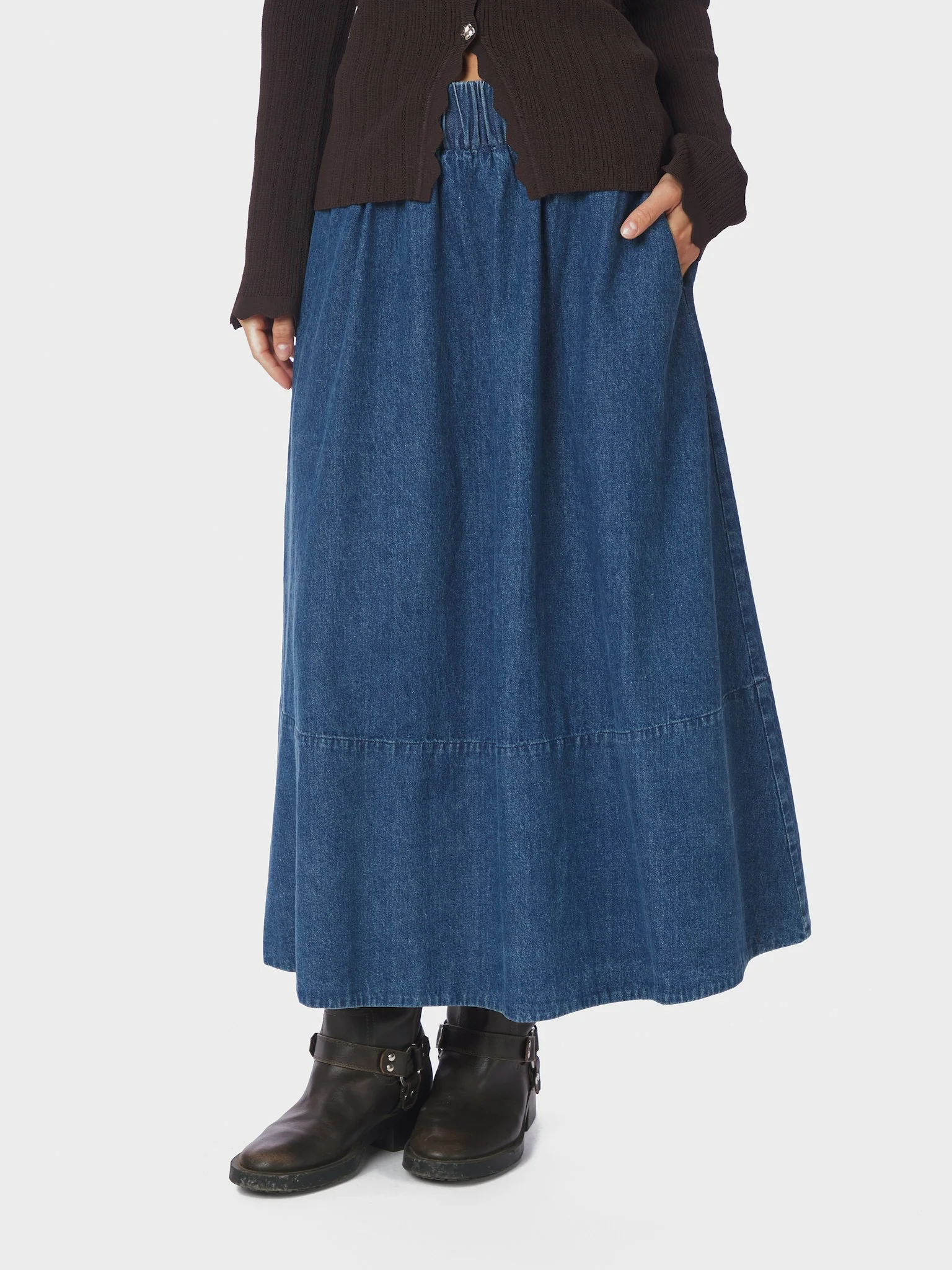 Neo Noir Yara Denim Skirt Blue - Image 3