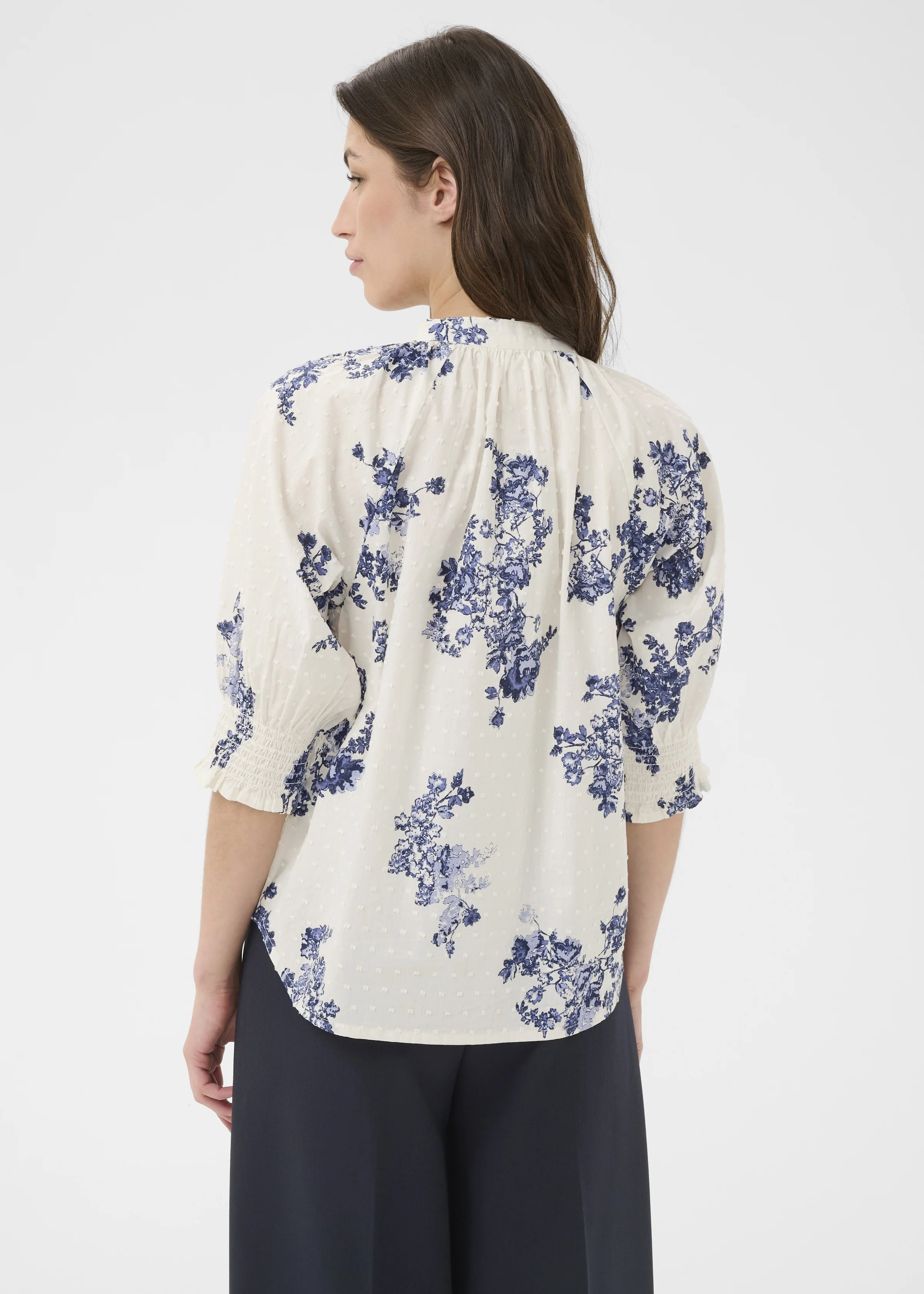 Part Two AlmerasPW Shirt Blue Shadow Flower Print - Image 3