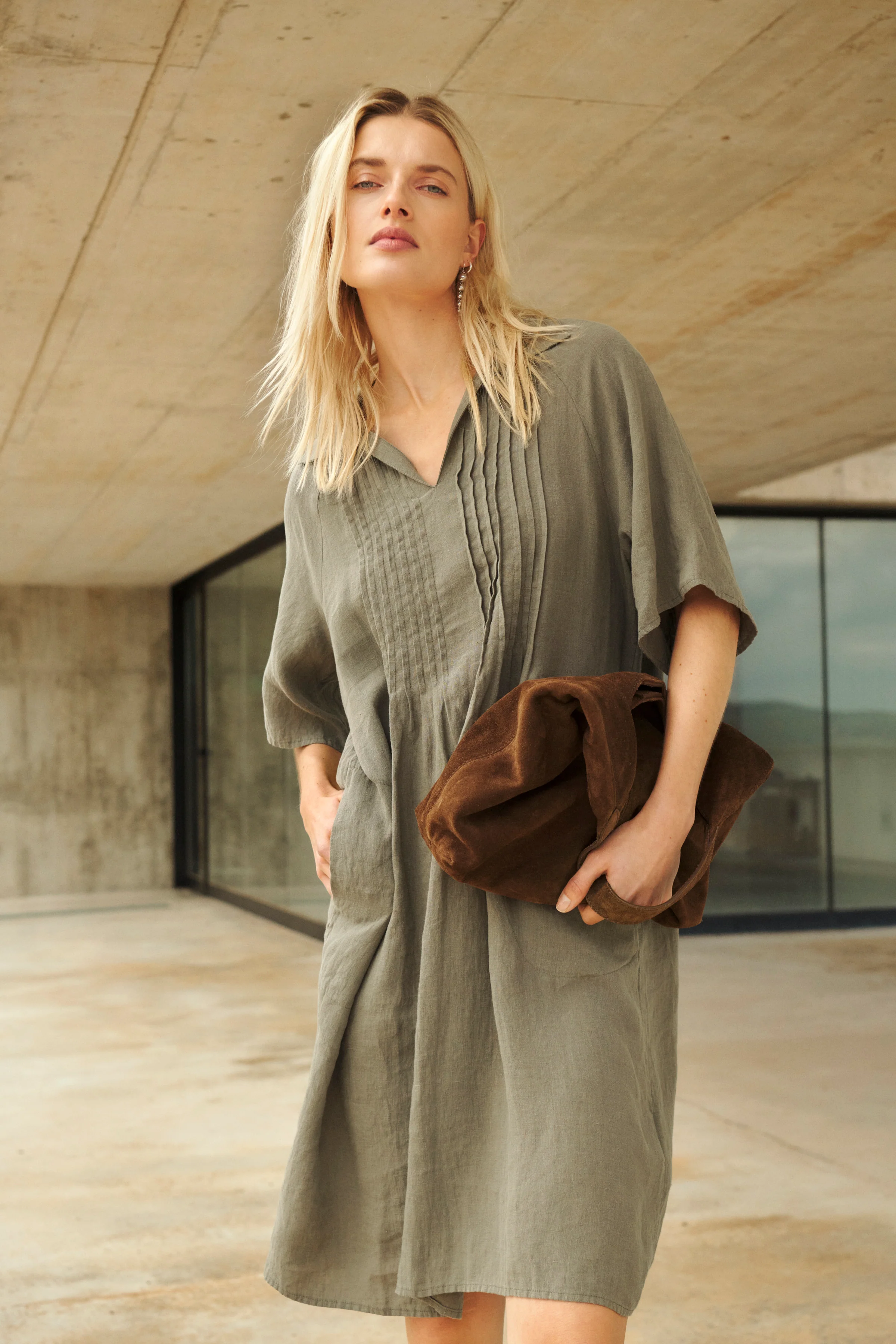 Part Two AylaPW Dress Smokey Olive - Image 5
