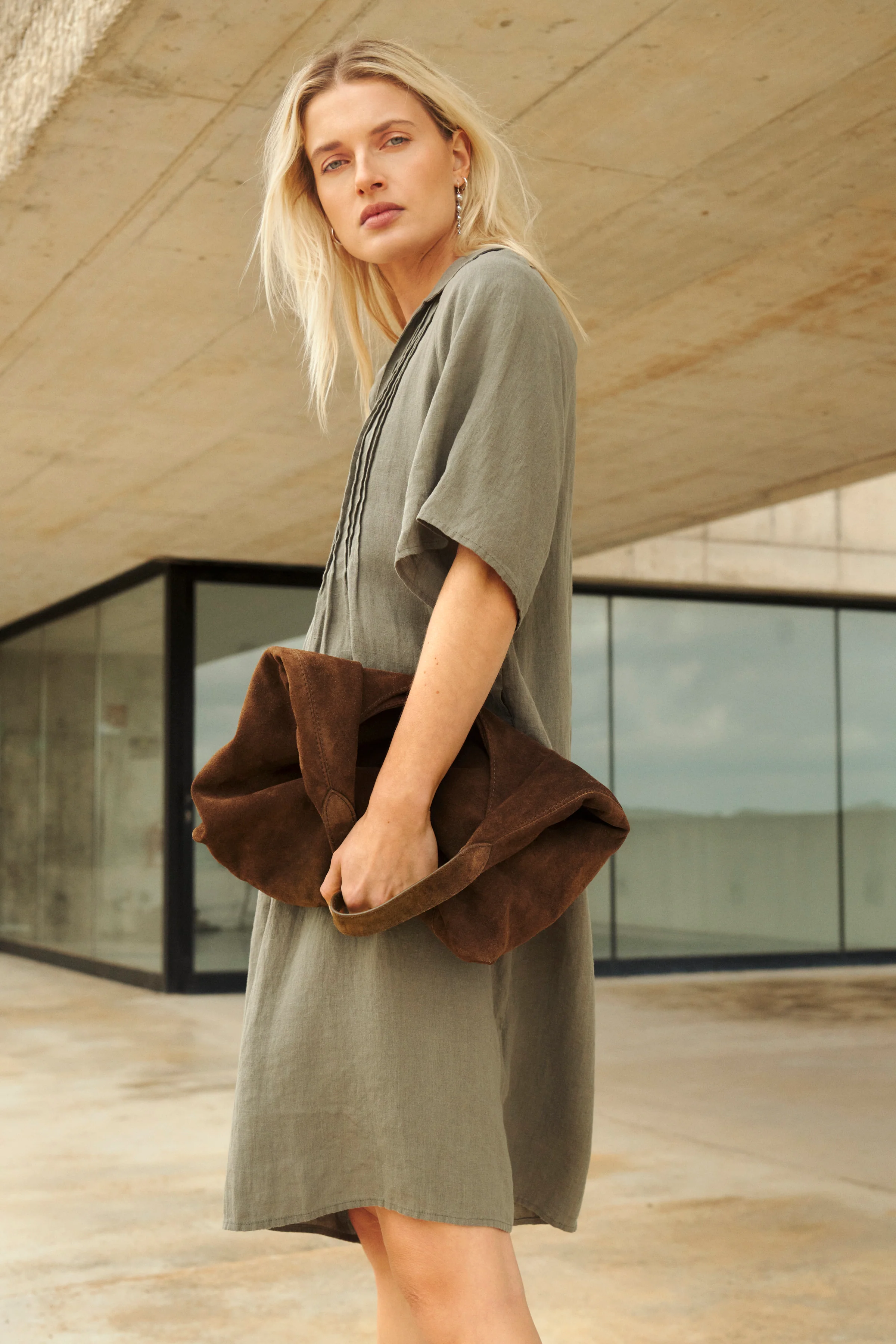 Part Two AylaPW Dress Smokey Olive - Image 6