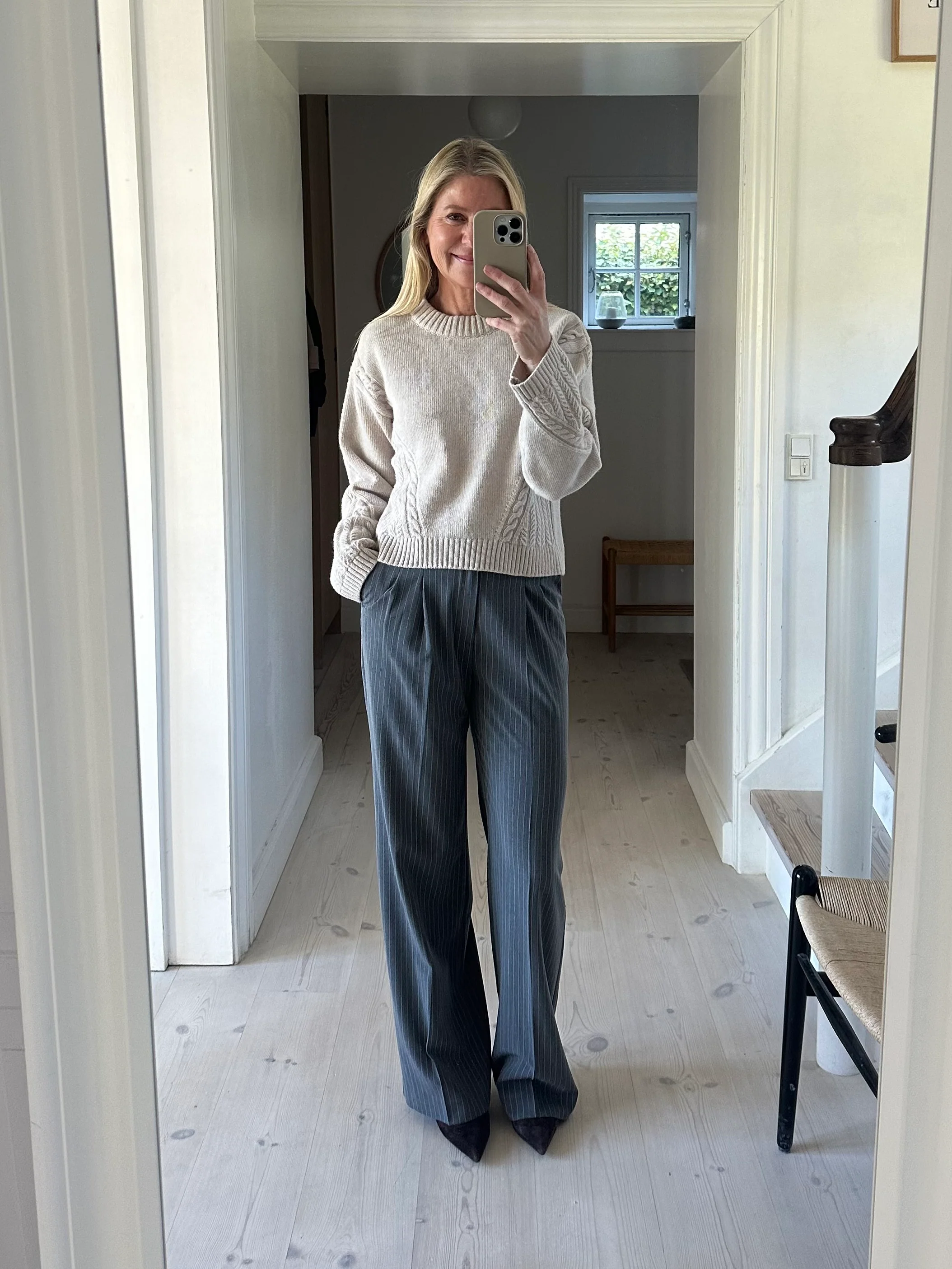 Part Two CherraPW Pants Gray Flannel Pins
