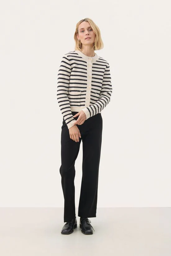 Part Two ElmiePW Cardigan off-white navy stripe - Image 6
