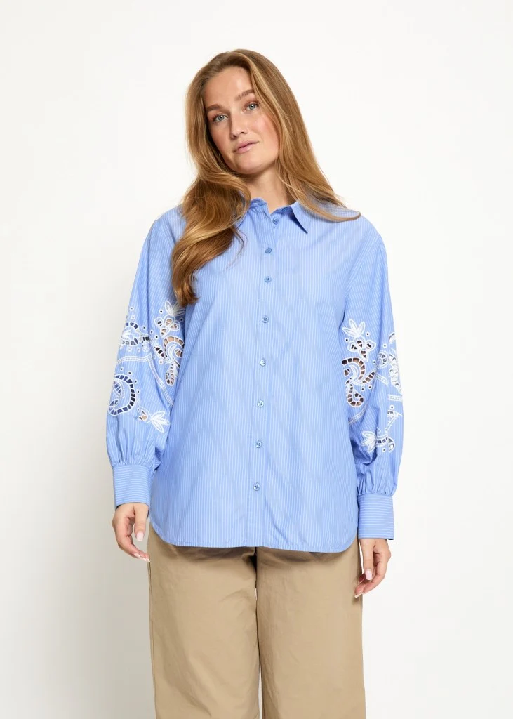 Peppercorn PCNetty Shirt 2016S Cornflower Blue Stripe