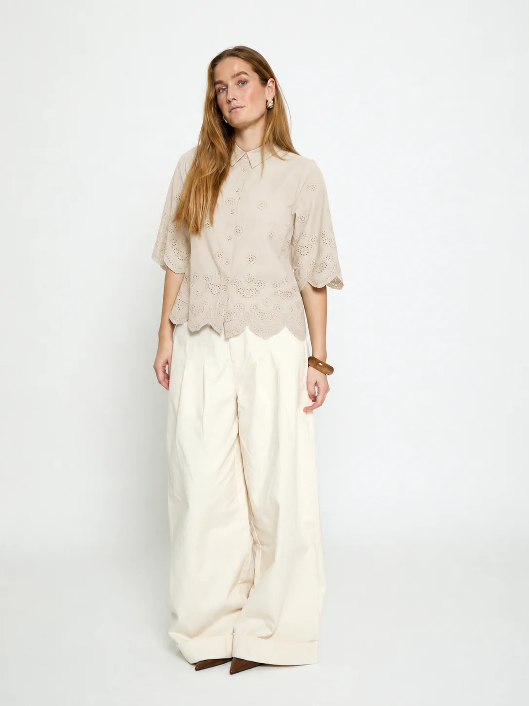 Peppercorn PCOda Shirt Whitecap Creme - Image 2