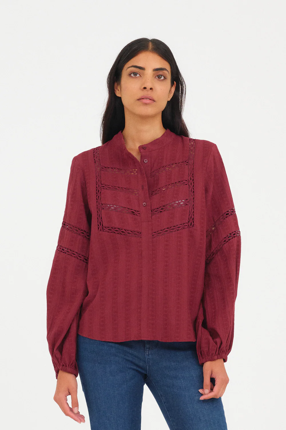 Pieszak Frida Lace Blouse Raisin Red - Image 2