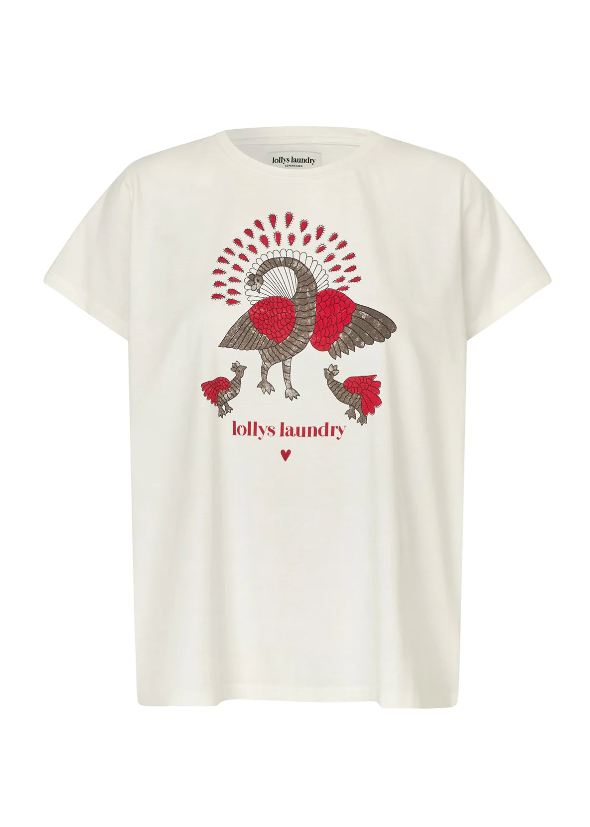 Lollys Laundry RomaLL Peacock Tee SS 01 White - Image 2