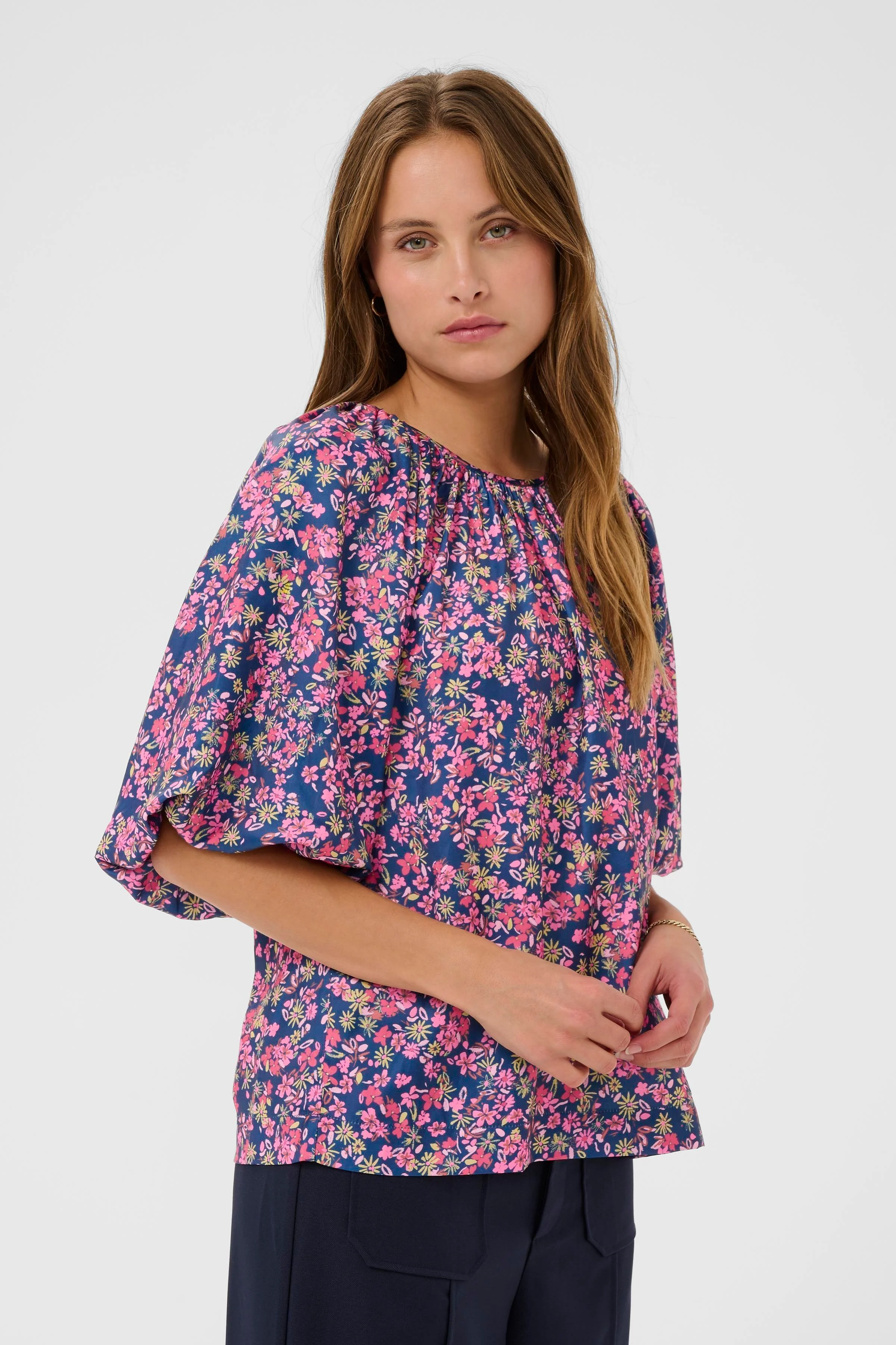 Saint Tropez OnneliSZ blouse Navy Peony bloom - Image 3