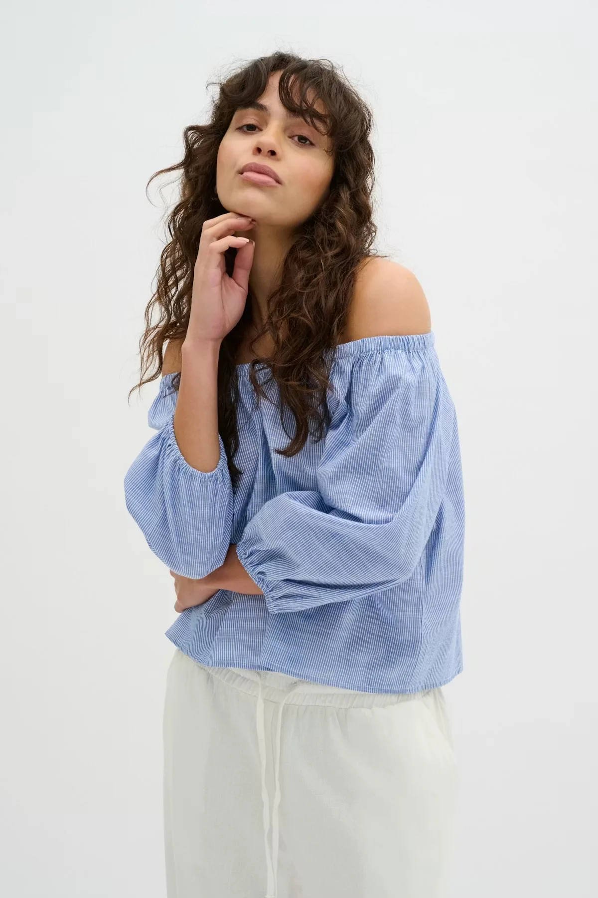 My Essential Wardrobe SkyeMW Blouse Delft Blue Striped - Image 2