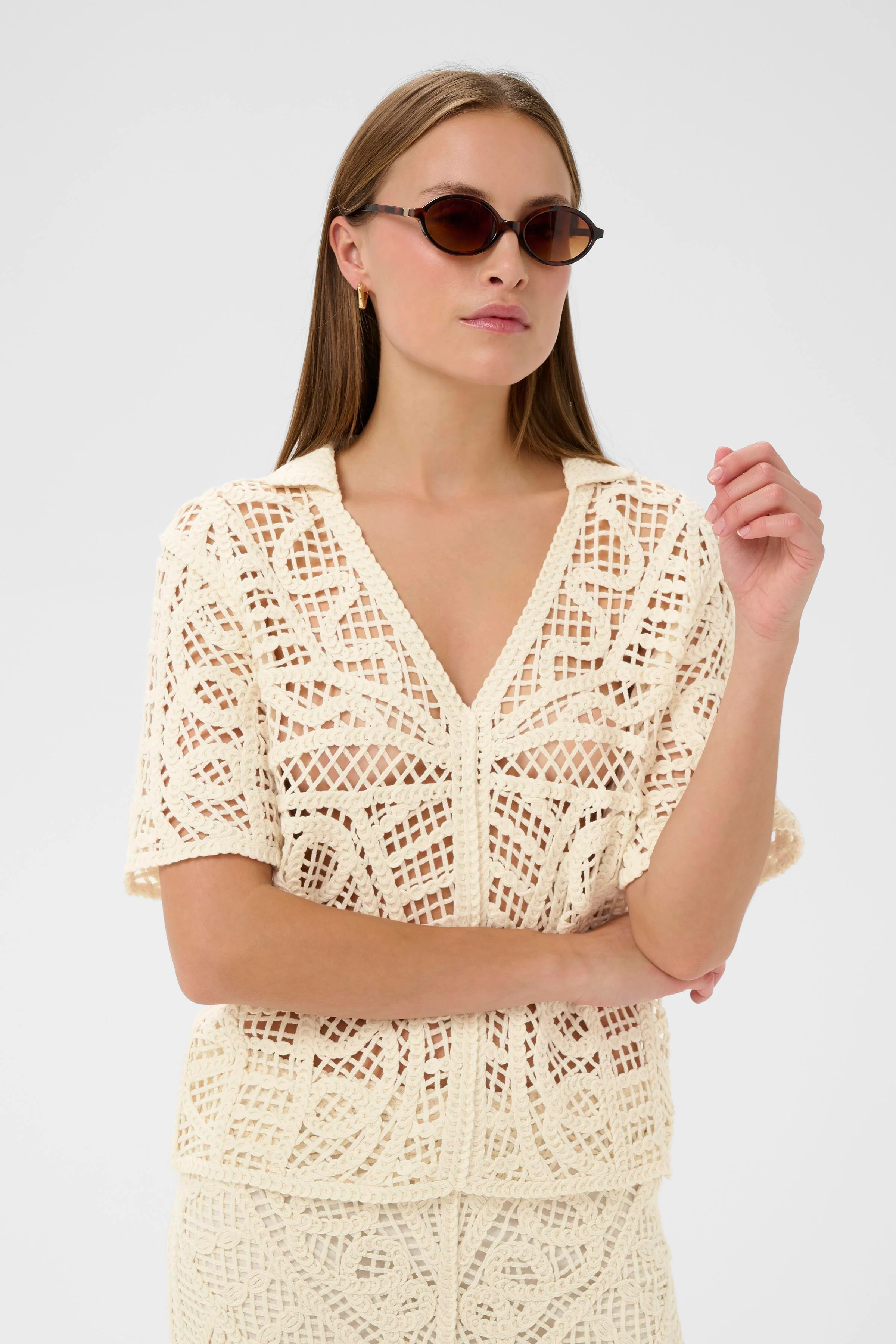Soaked in Luxury SLAnamy Polo Blouse Turtledove - Image 5