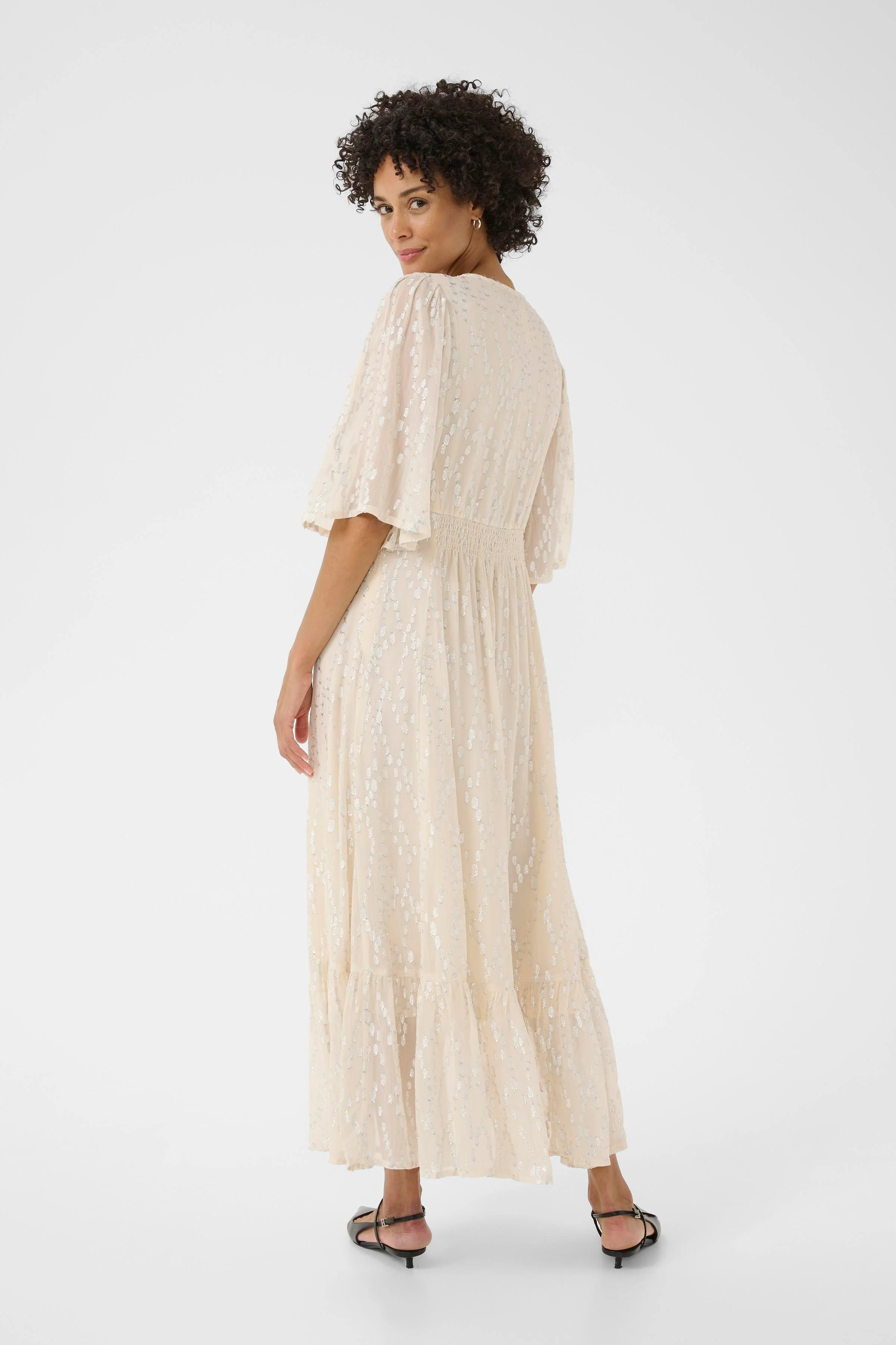 Part Two TerjaPW Dress Beige Silver Metallic - Image 5