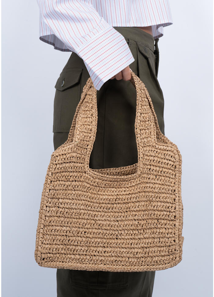 Sui Ava Waffle Cloud Bag Salted Caramel